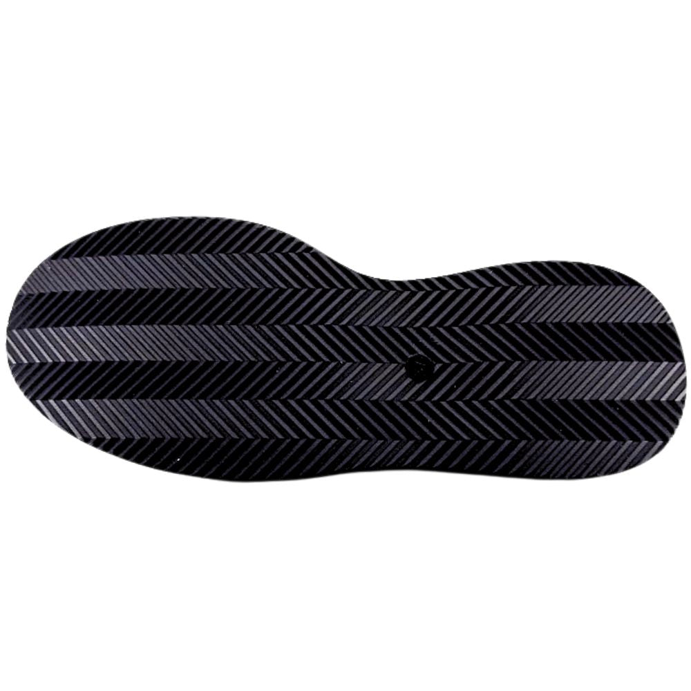 Black textured sandal sole on a white background