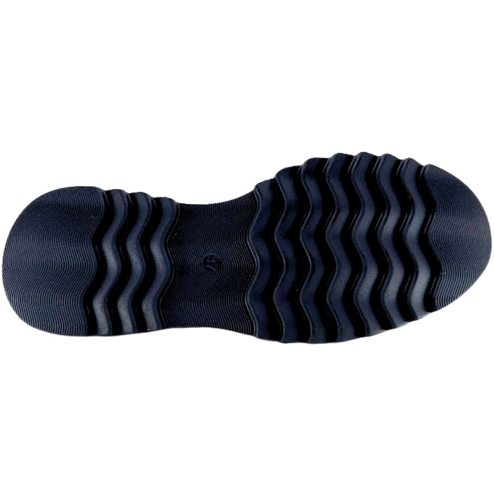 Close-up of a black shoe sole on a white background