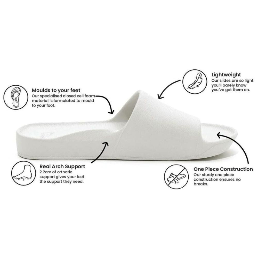 ARCHIES ARCH SUPPORT SLIDES WHITE