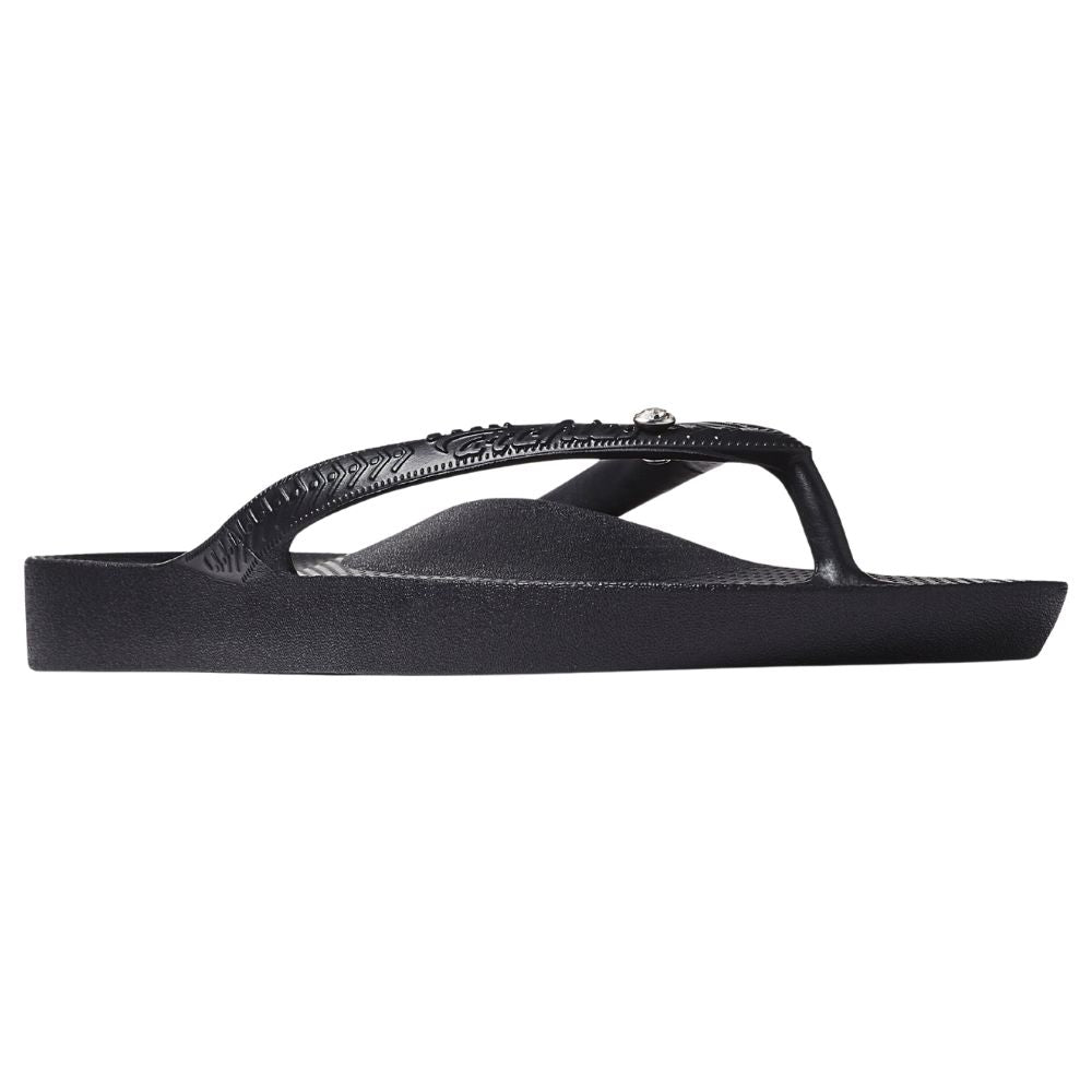 ARCHIES ARCH SUPPORT JANDALS BLACK CRYSTAL