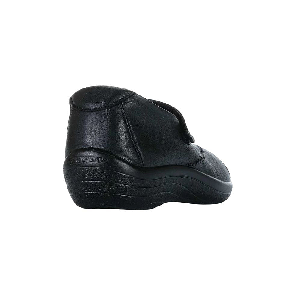 Black Mary-Jane shoe with a strap on a white background