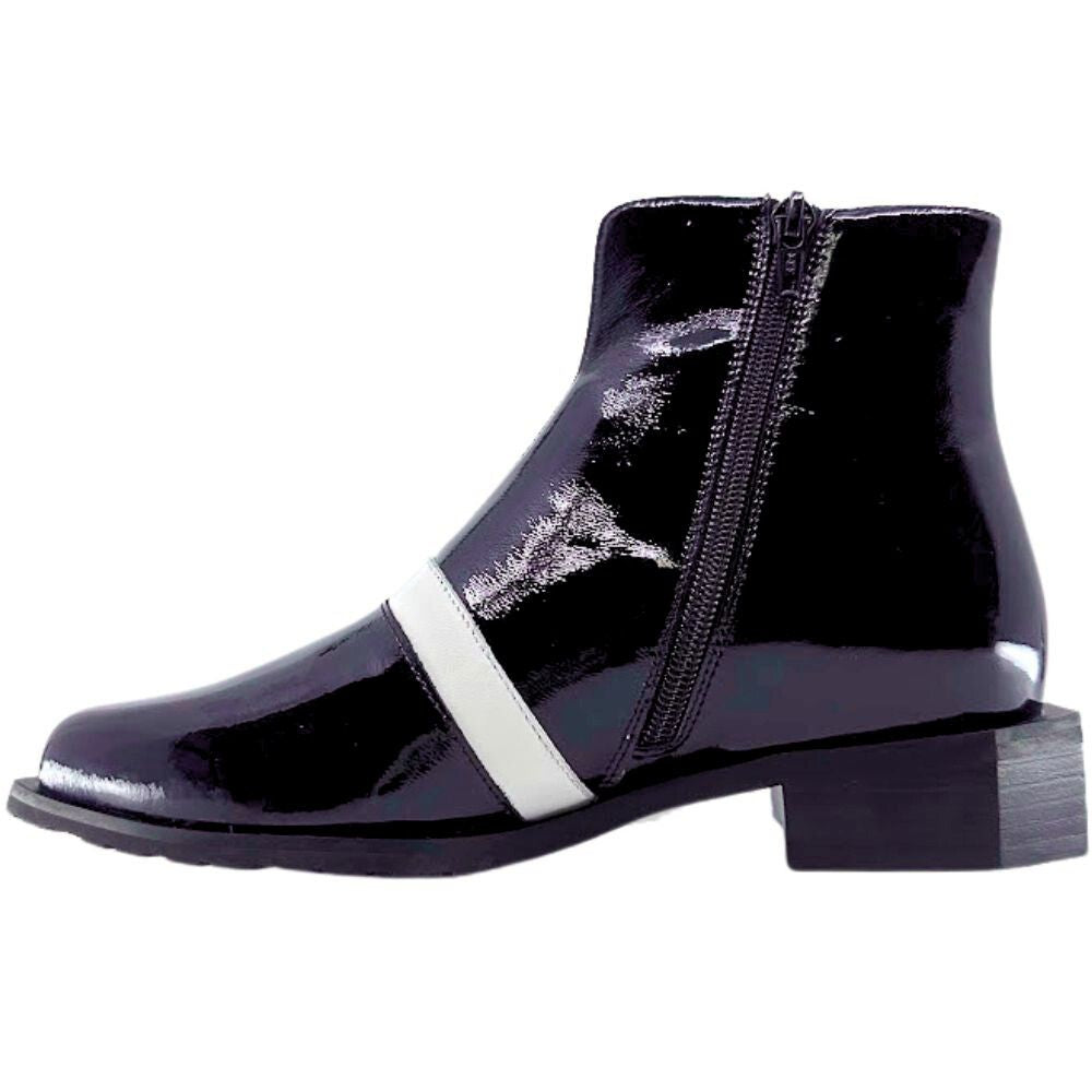 BELLE SCARPE ROLLO BLACK PATENT BONE