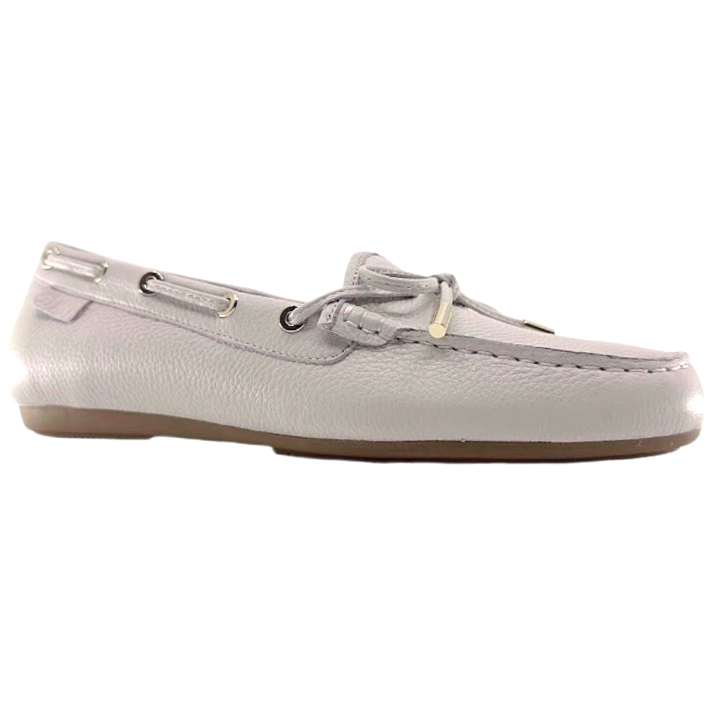Cream boat shoe on a white background