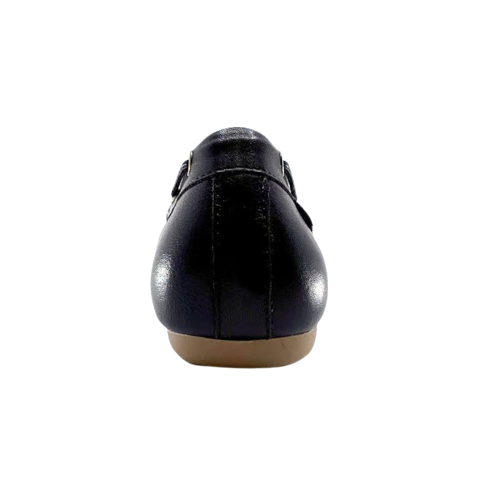 Dark brown loafer shoe on a white background