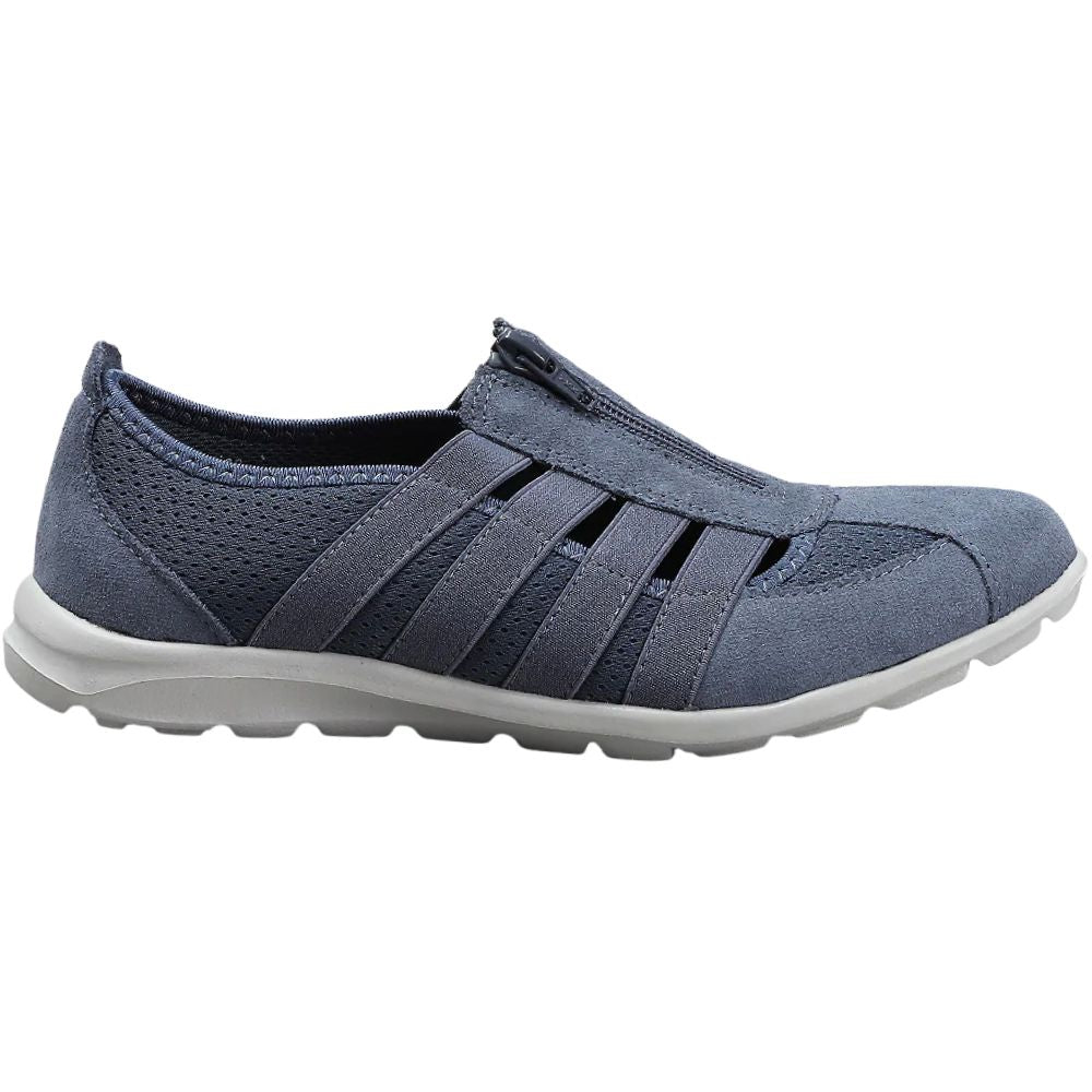 Blue denim casual shoe on a white background