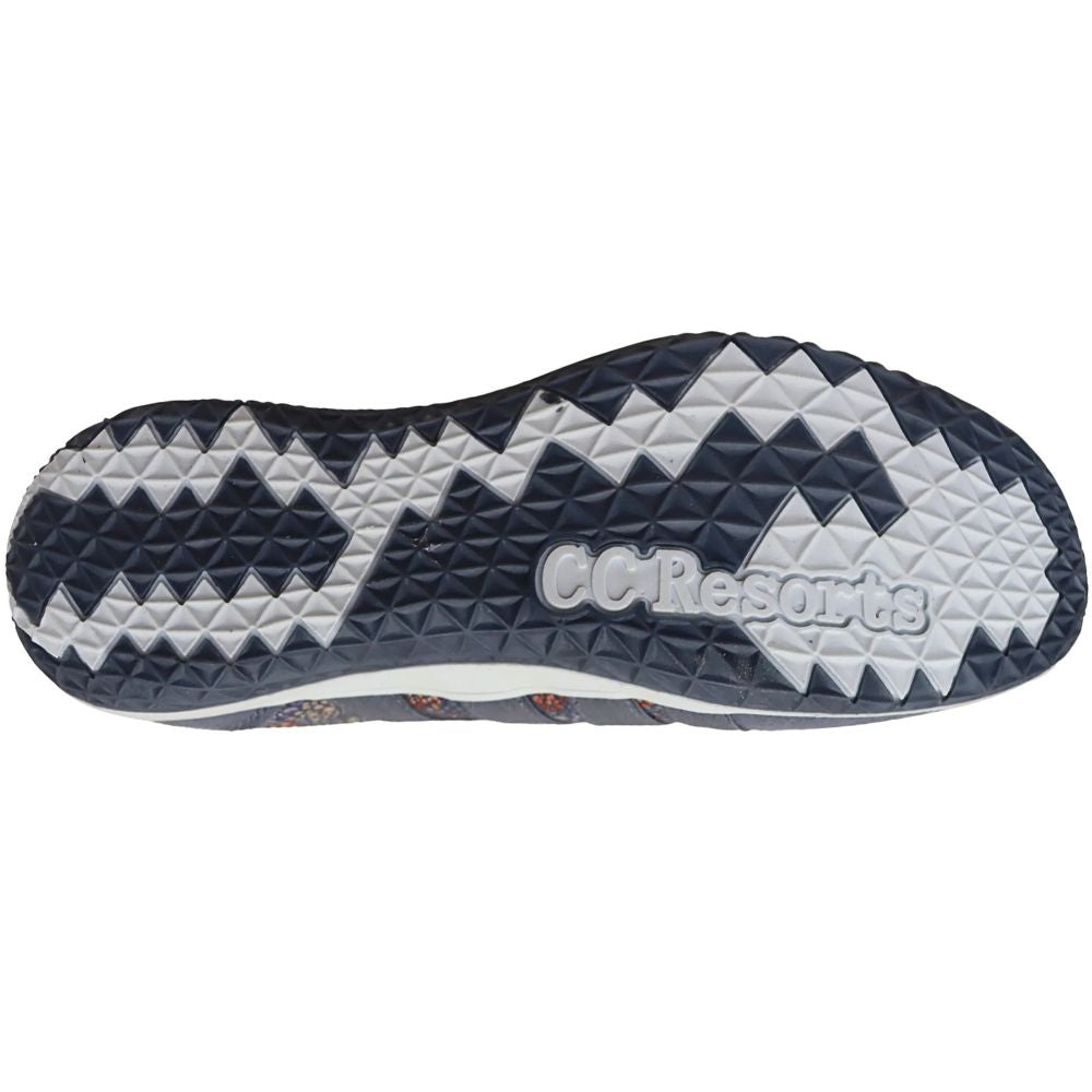 Shoe sole with 'CC Resorts' branding on a white background