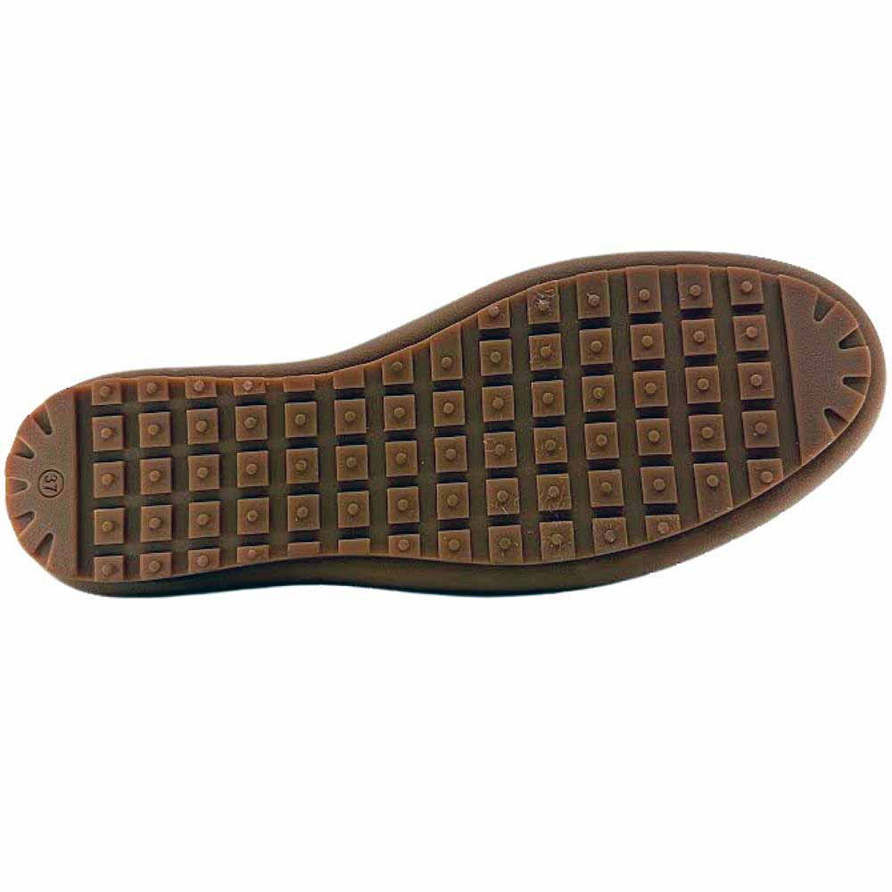 The brown rubber outsole of a Cabello loafer with a tread pattern, shown against a white background.
