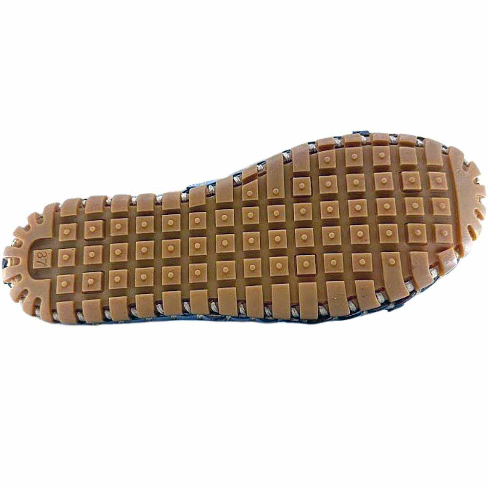 The brown rubber outsole of a Cabello loafer showing a tread pattern, against a white background.