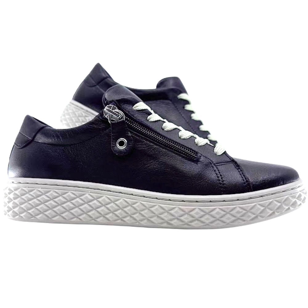 Black sneakers with a zipper on a white background