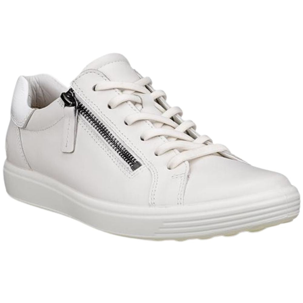 White sneaker with a zipper on a white background