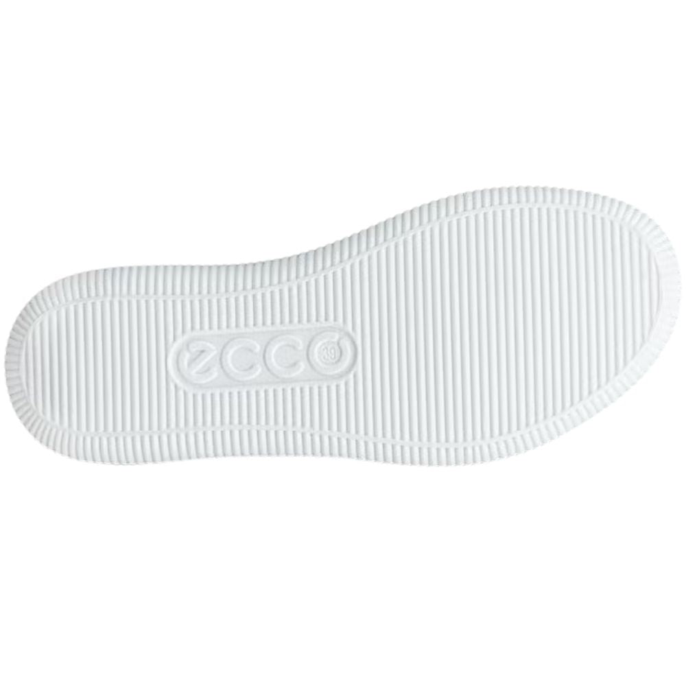 White textured shoe sole with embossed ECCO branding, shown from a top-down view on a white background.