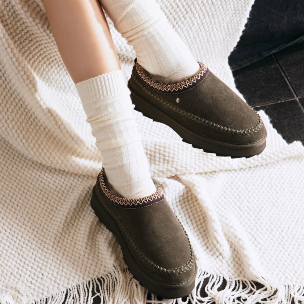 EMU AUSTRALIA SHARKY ADVENTURE SCUFF OLIVE