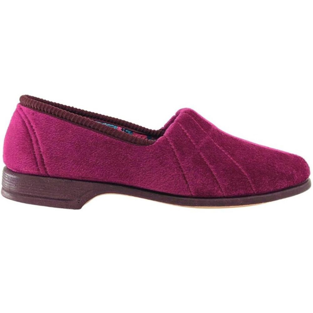 Burgundy slipper shoe on a white background