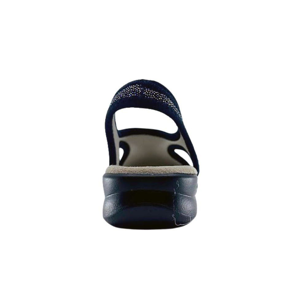 Black sandal with a black sole on a white background