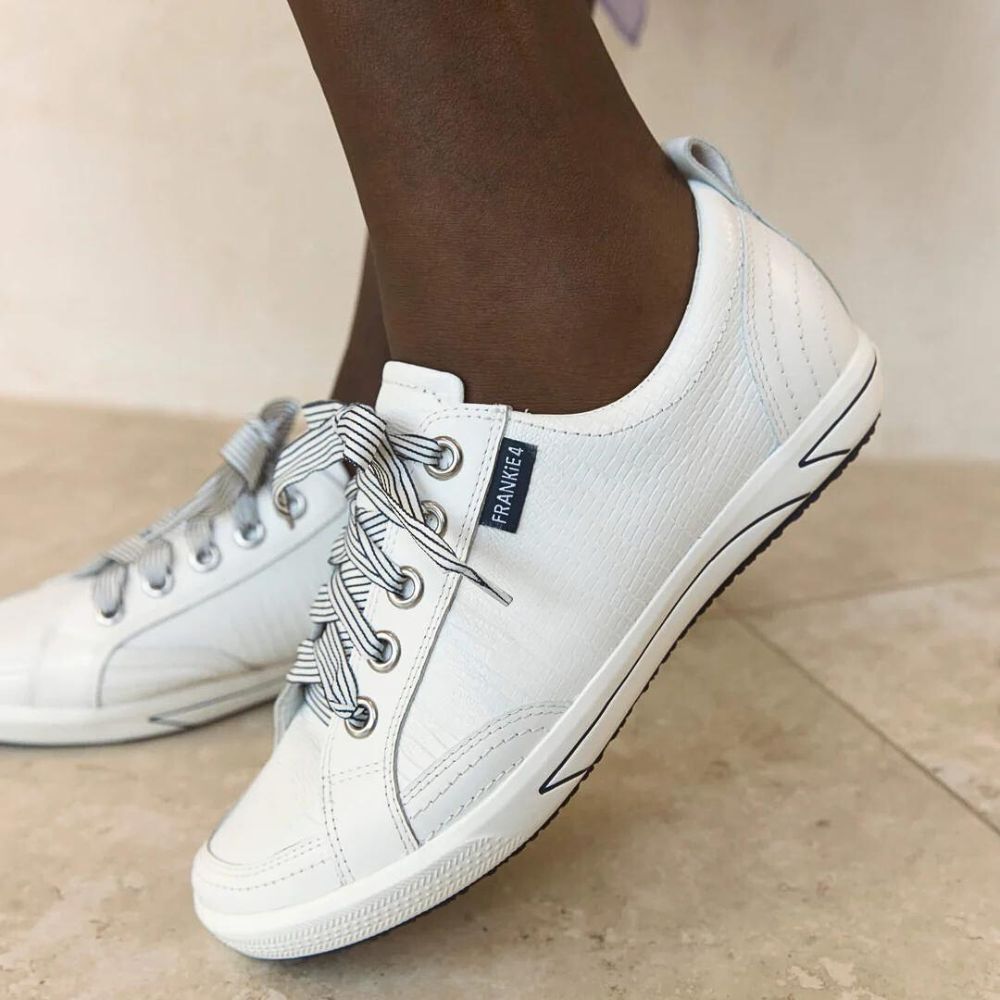 FRANKIE4 ELLIE IV WHITE LIZARD EMBOSS - Cherrywood Shoes