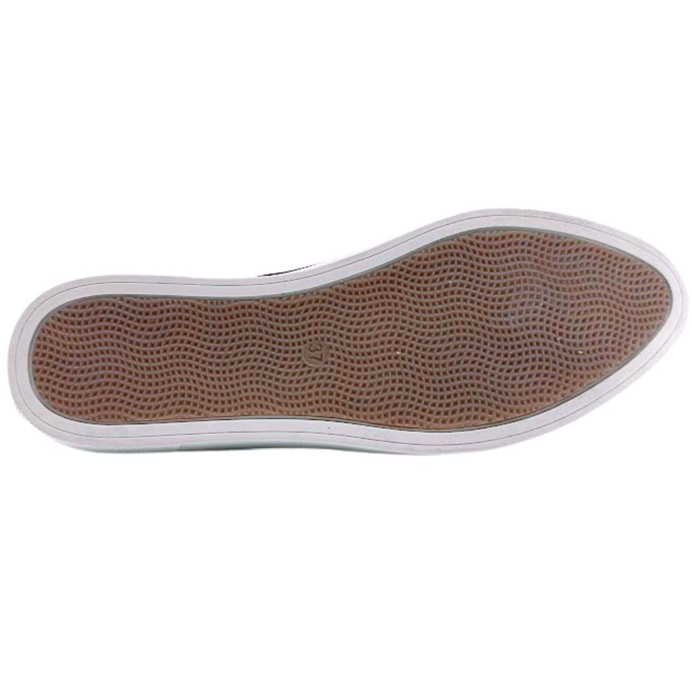 Sole of a shoe with brown rubber and white border on a white background