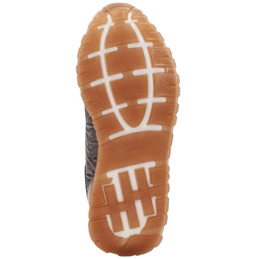 Close-up of a brown shoe sole with good tread on a white background