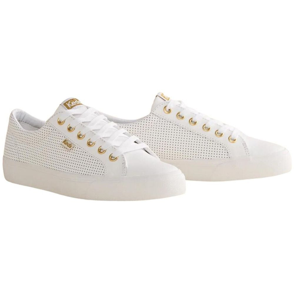 KEDS JUMP KICK PERFORATED LEATHER WHITE GOLD
