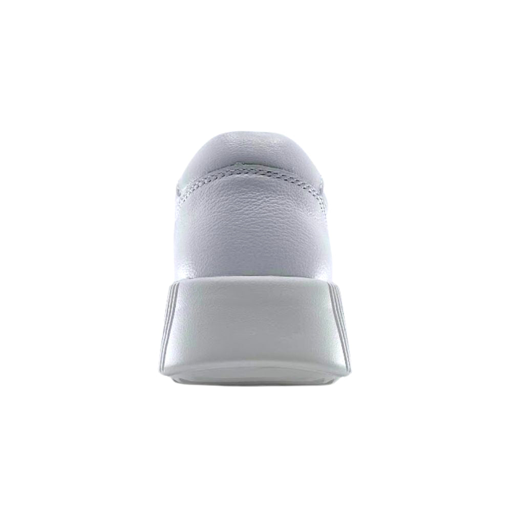 Back of white sneaker on a white background