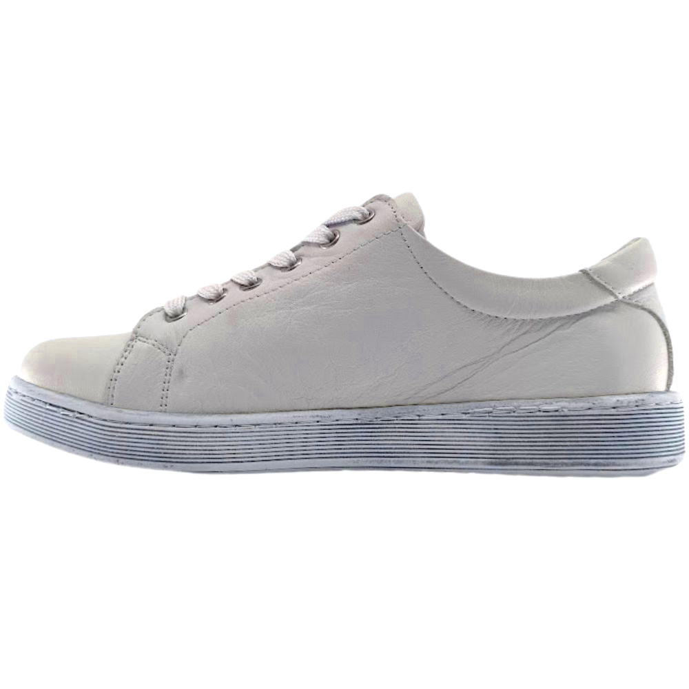 Cream sneaker on a white background