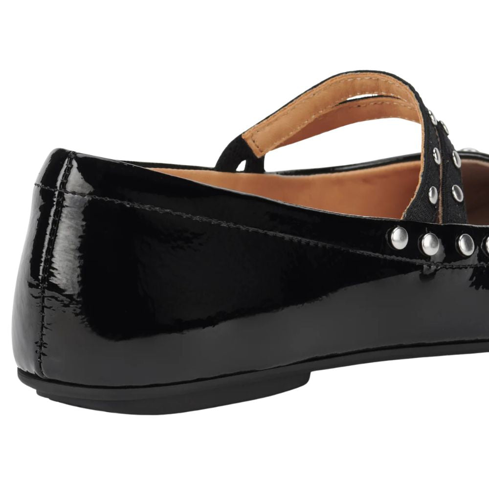 ROLLIE BALLET MARY JANE STUD BLACK PATENT