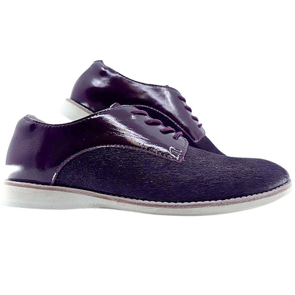 Pair of cherry lace up shoes on a white background