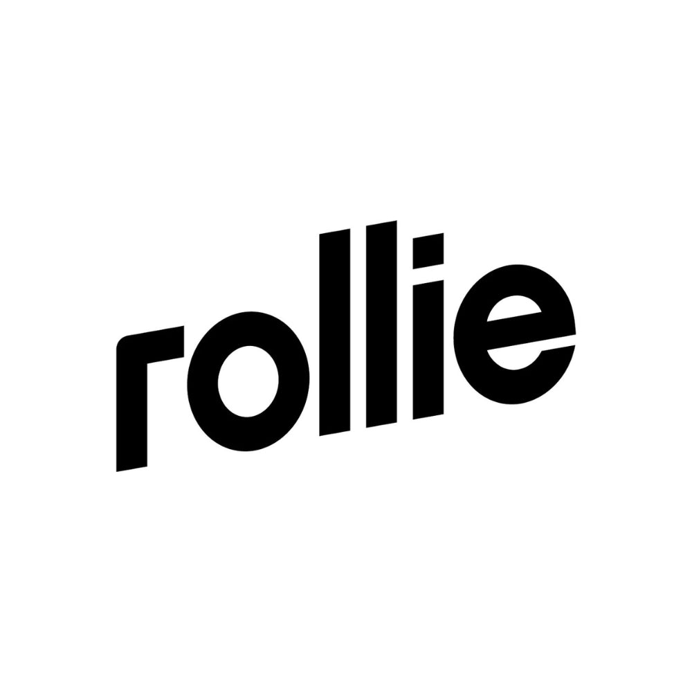 Black 'rollie' logo on a white background