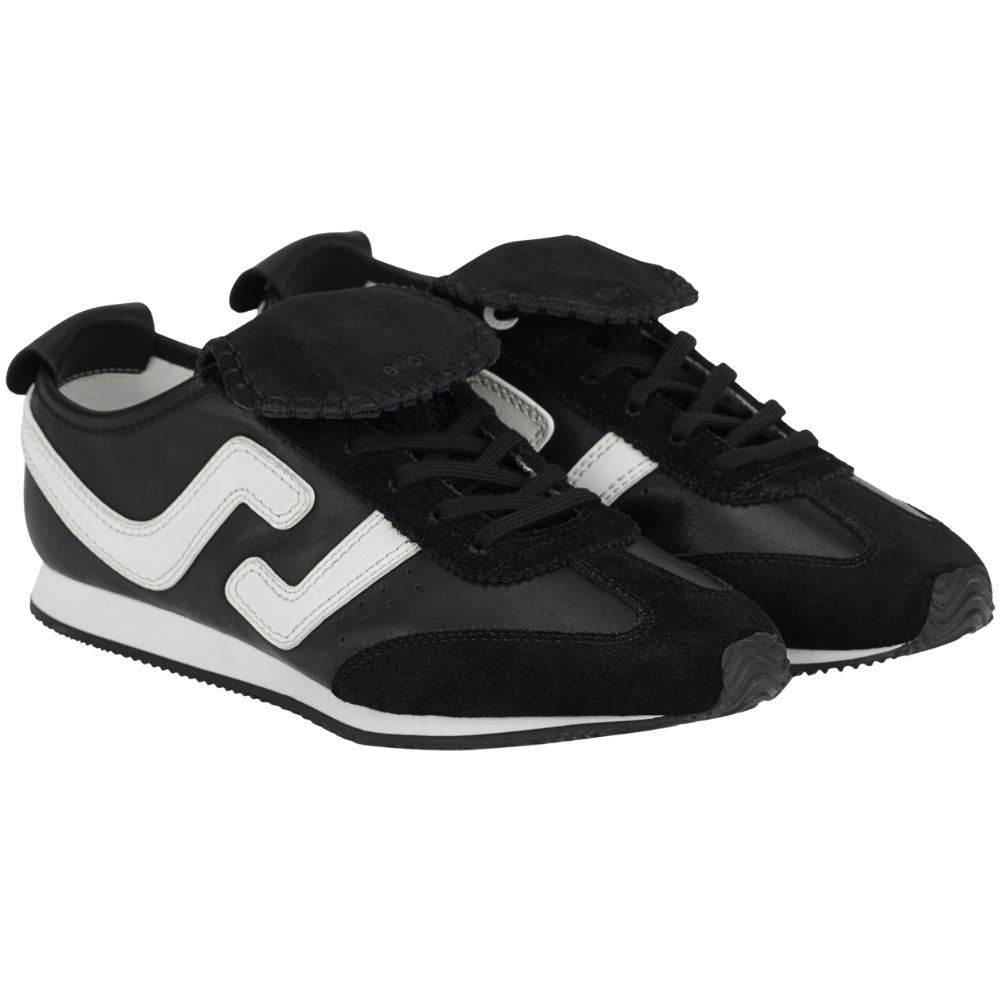 Black and white sneakers on a white background