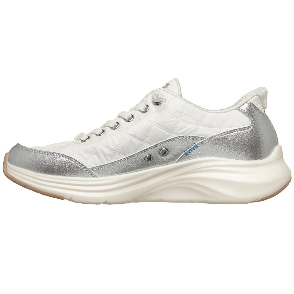 SKECHERS SLIP-INS CONTOUR FOAM METALLIC DREAM WHITE SILVER 150416