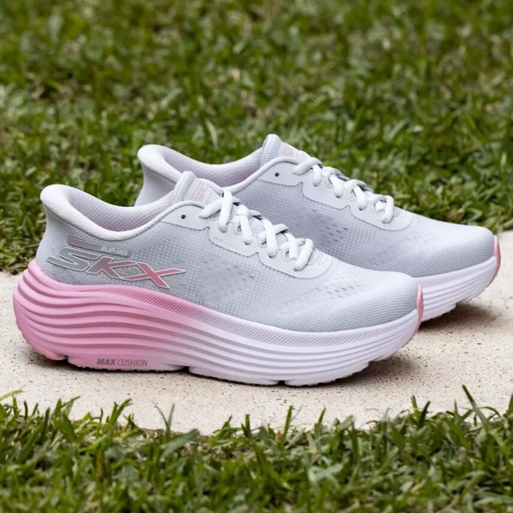 SKECHERS MAX CUSHIONING ENDEAVOUR GREY PINK