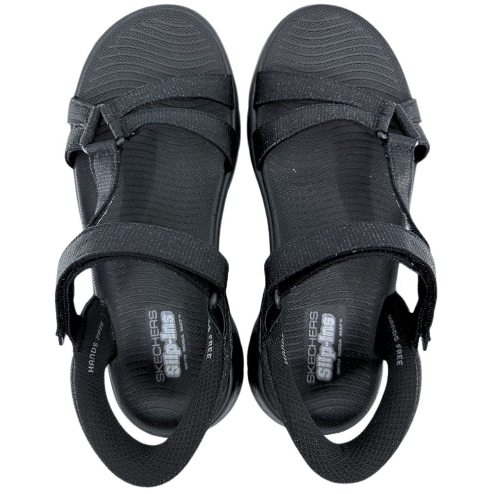 SKECHERS SLIP-INS GO WALK FLEX ILLUMINATE SANDAL BLACK