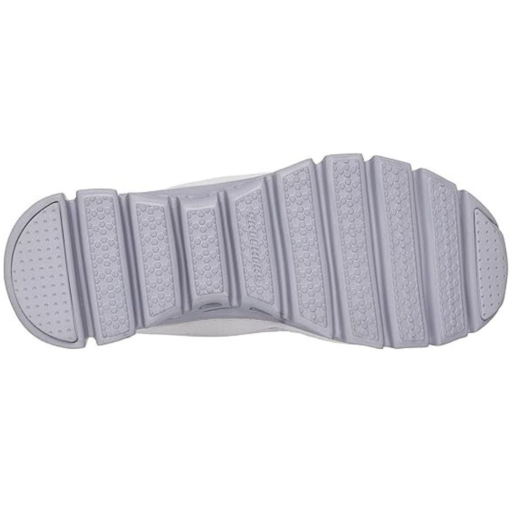Close-up of a lavender shoe sole with textured pattern on a white background