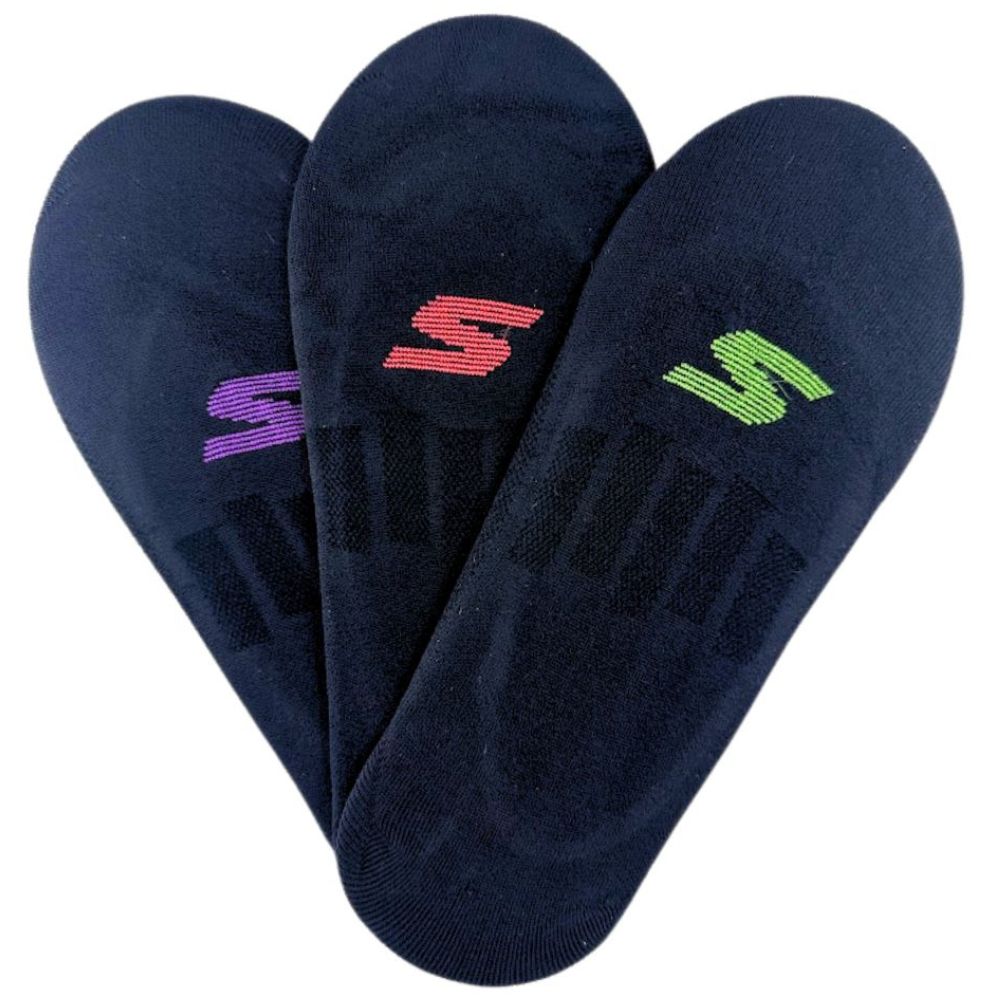 SKECHERS 3PK MICROFIBRE SUPERLOW LINER SOCKS BLACK