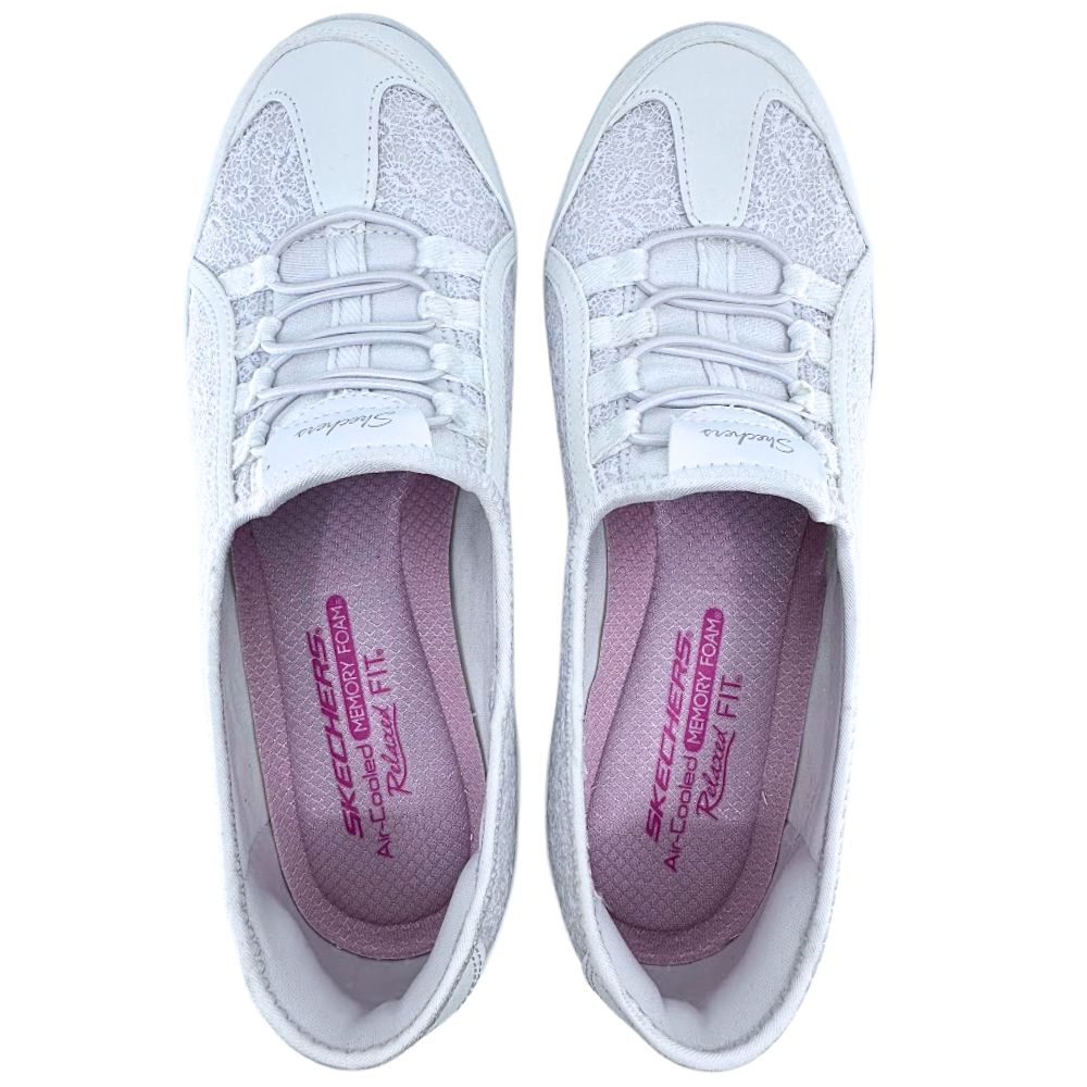 SKECHERS BREATH EASY SUMMER LACE WHITE