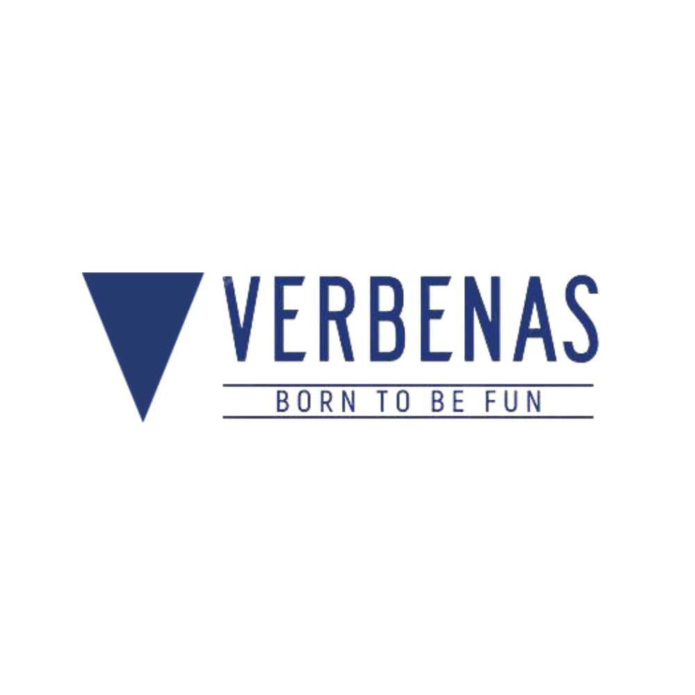 Verbenas logo with slogan 'Born to be fun' on a white background