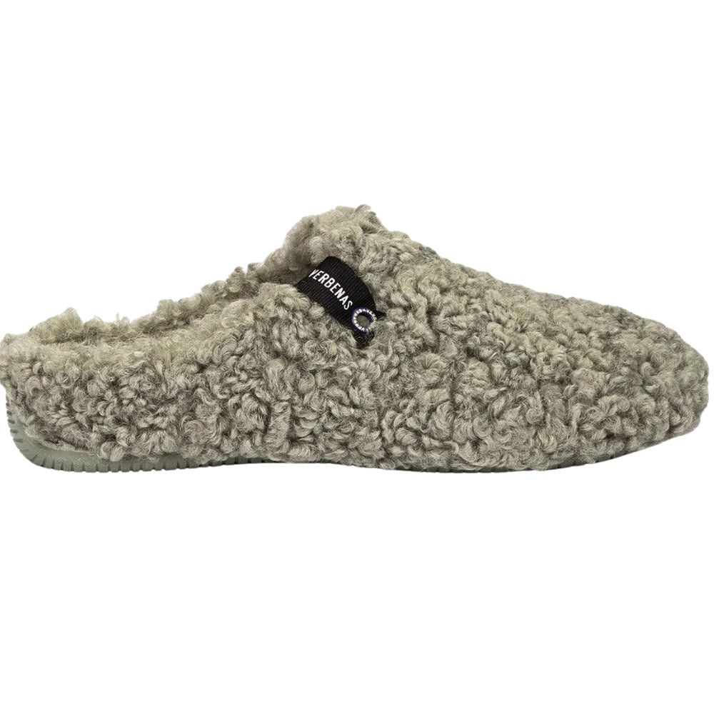 Green slipper with brand logo on a white background