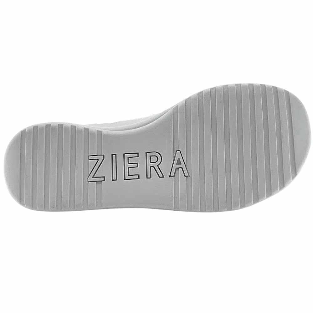 The bottom sole of a sandal, featuring vertical grooves and the brand name 'ZIERA' embossed in the center.