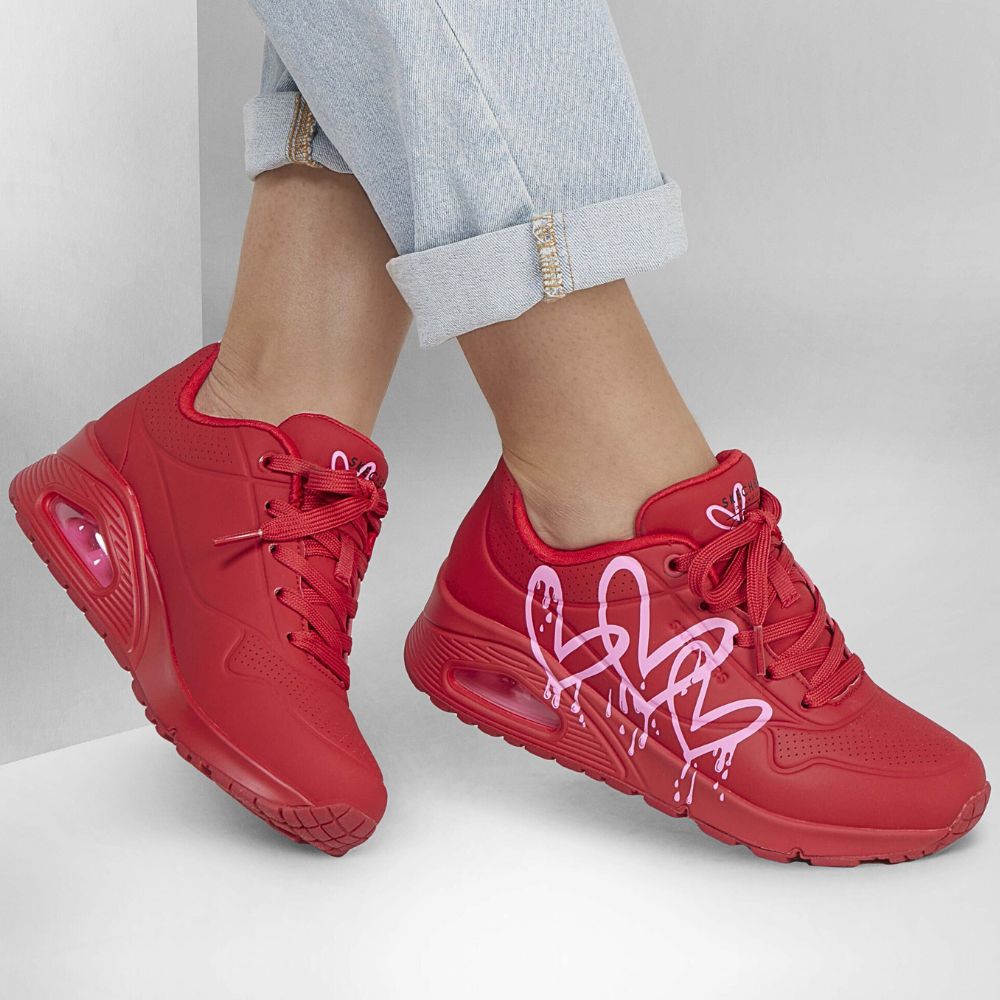 SKECHERS X JGOLDCROWN UNO: DRIPPING IN LOVE RED/PINK